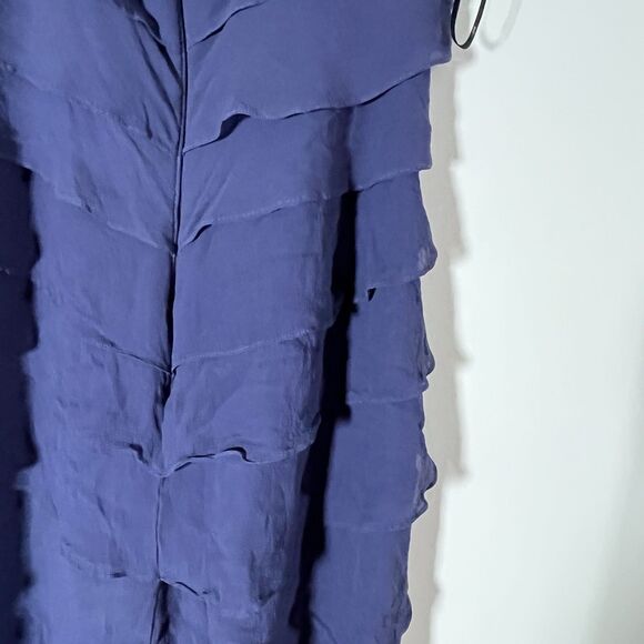 Tadashi Vintage Womens Tiered Ruffle Slip Evening Gown Black Size 14 100% Silk - Picture 5 of 9